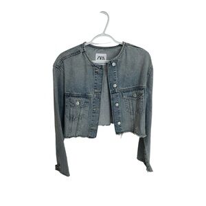 Zara Cropped Denim Jacket